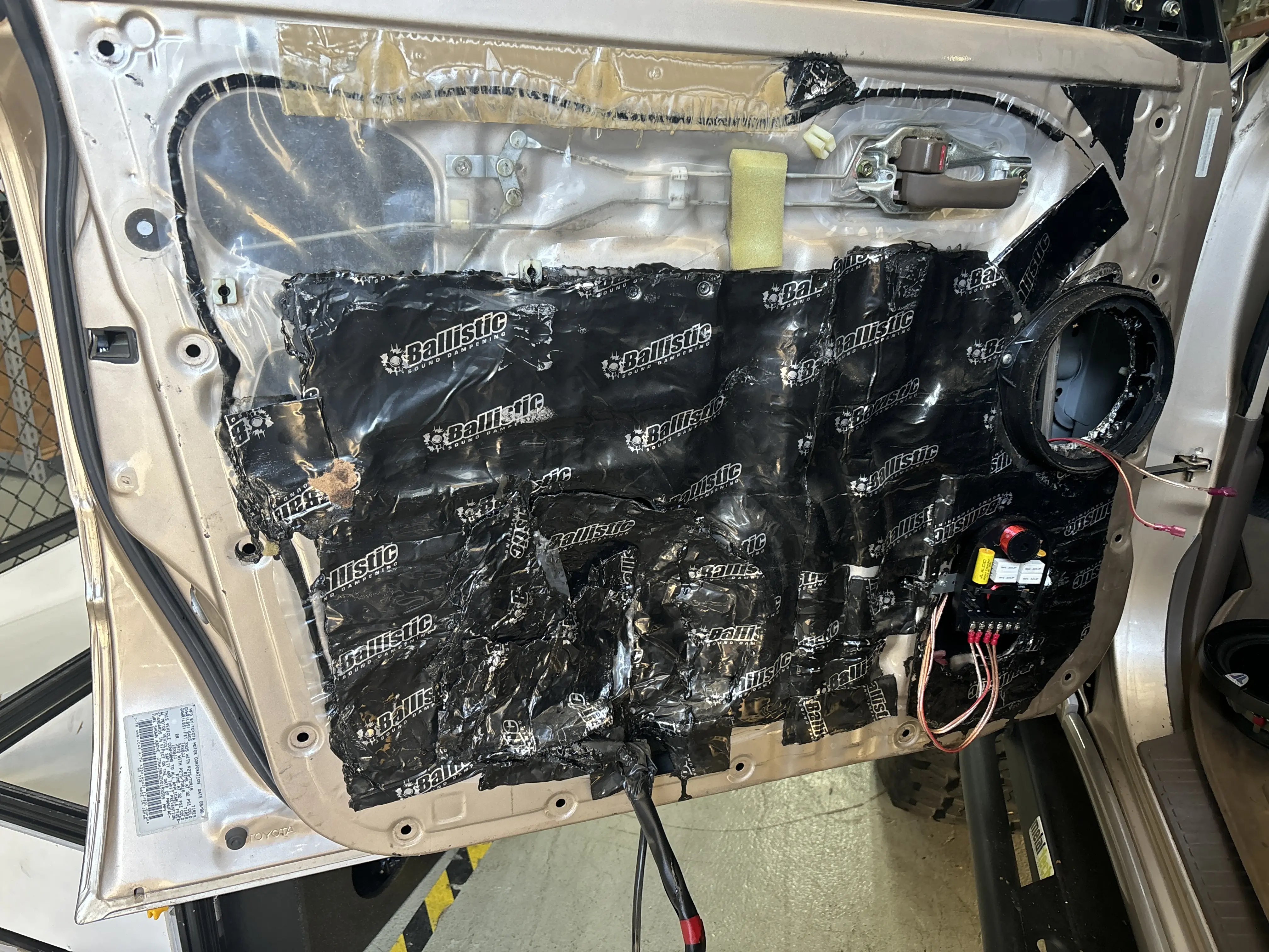Subwoofer and amplifier installation in car trunk